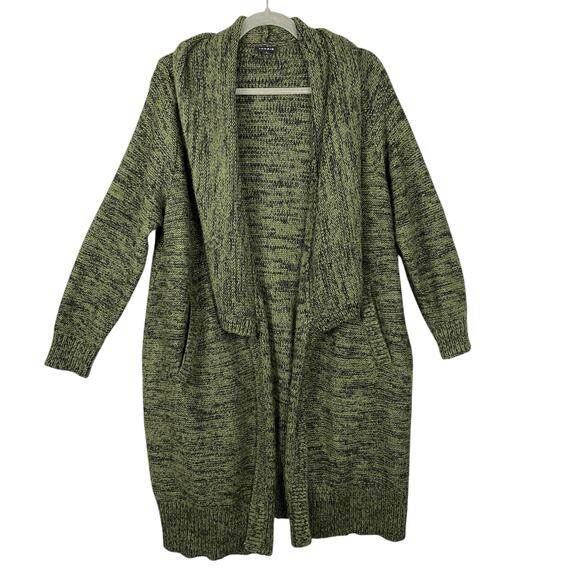 Torrid Marled Knit Open Front Duster Cardifan Olive 1X - Picture 1 of 6